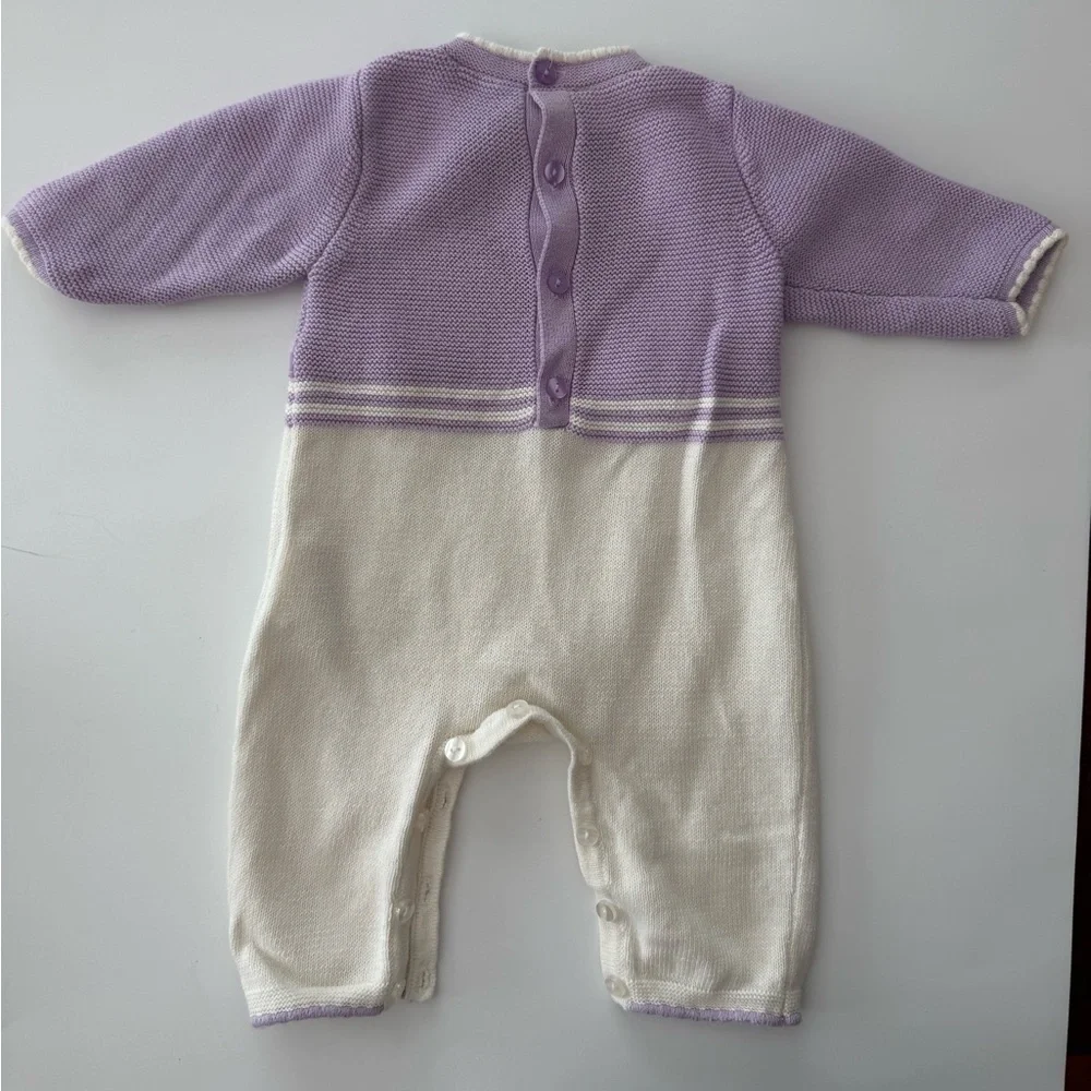 Beautiful Baby Onsie Purple and Cream Kids One Piece​